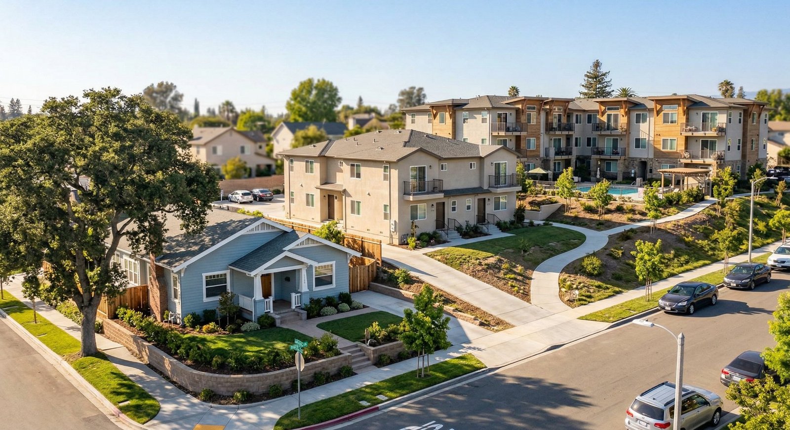 San Diego multi-unit residential neighborhood aerial